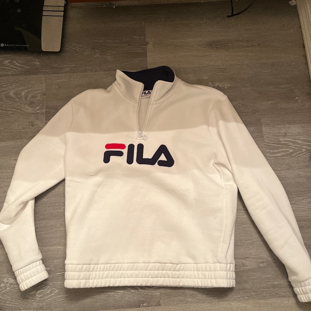 White Fila quarter zip jacket